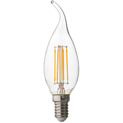 LED filament лампа пламък, димираща, 4W, E14, 4200K, 220-240V AC, неутрална светлина