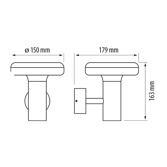 LED фасадно осветително тяло 6W, 2700K, IP65, кръг, графит
