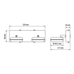 LED осветително тяло за баня, 2x5W, 2700K хром, IP44