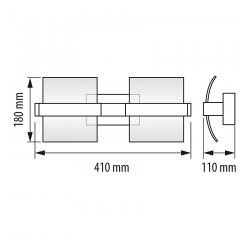 LED осветително тяло аплик за стена 10W, 4200K, хром, IP20