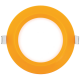 LED панел за вграждане, кръг, оранжева рамка, 6W, 4200K, 220-240V AC, неутрална светлина