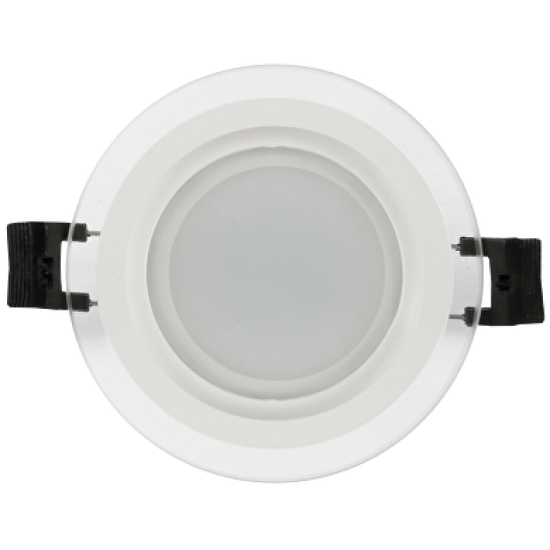 LED стъклен панел за вграждане, кръг, 6W, 2700K, 220-240V AC, IP44
