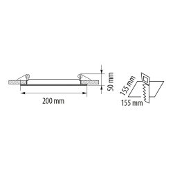 LED стъклен панел за вграждане, квадрат, 18W, 4200K, 220-240V AC, IP44