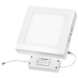 LED панел за открит монтаж, квадрат, 18W, 2700K, 220-240V AC, топла светлина