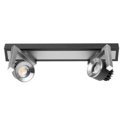 LED спот осветително тяло с възможност за насочване, 2x5W, 2700K, графит