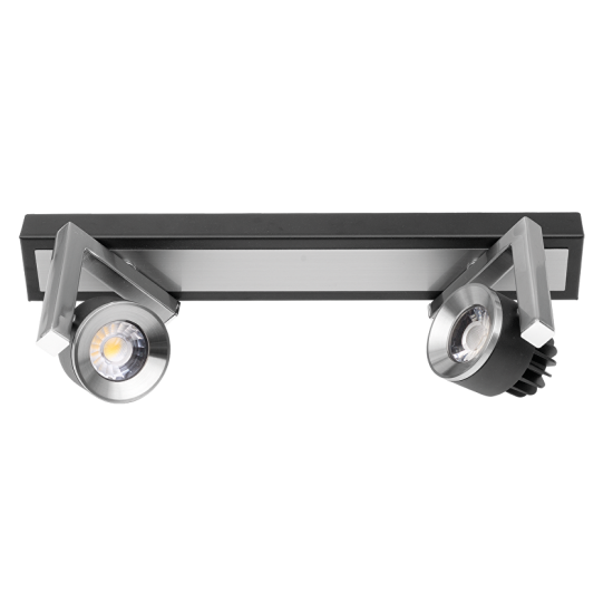 LED спот осветително тяло с възможност за насочване, 2x5W, 4200K, графит