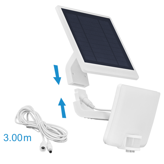 Соларен LED прожектор с PIR датчик за движение 11W, 5000K, IP54
