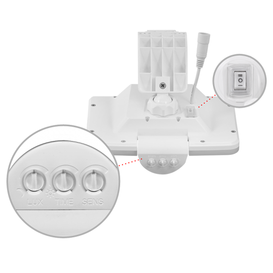 Соларен LED прожектор с PIR датчик за движение 11W, 5000K, IP54
