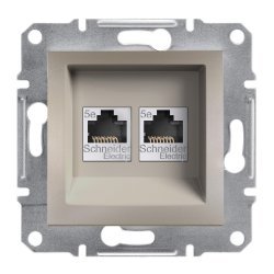 Розетка 2xRJ45 кат.5e UTP бронз