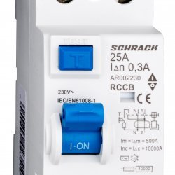 Дефектнотокова защита AMPARO 2P 25A 300mA 10kA тип AC