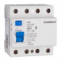 Дефектнотокова защита AMPARO 4P 40A 100mA 10kA тип AС