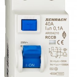 Дефектнотокова защита AMPARO 2P 40A 100mA 10kA тип AС
