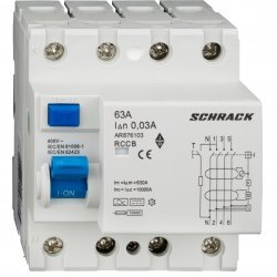 Дефектнотокова защита AMPARO 4P 63A 30mA 10kA тип B