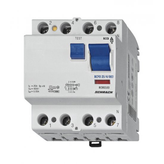 Дефектнотокова защита 4P 25A 100mA 10kA тип АС