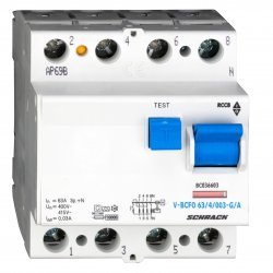 Дефектнотокова защита 4P 63A 30mA 10kA тип A/G/V