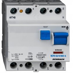 Дефектнотокова защита 4P 63A 30mA 10kA тип A
