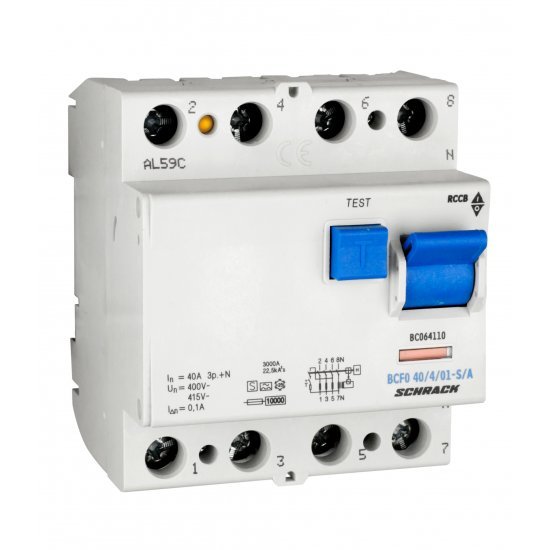 Дефектнотокова защита 4P 40A 100mA 10kA тип A/S