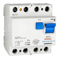 Дефектнотокова защита 4P 63A 100mA 10kA тип A/S/FU
