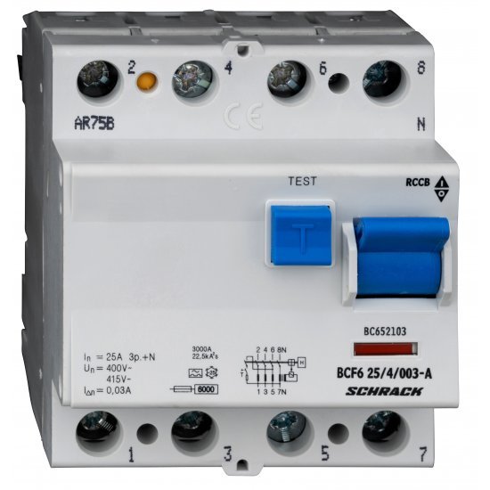 Дефектнотокова защита 4P 25A 30mA 6kA тип A