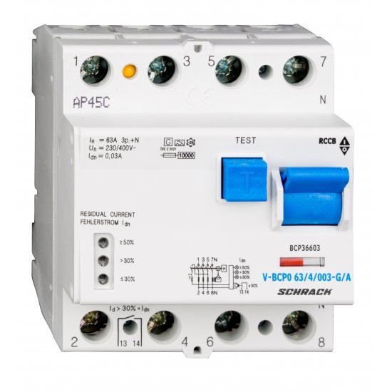 Дефектнотокова защита PRIORI 4P 63A 30mA тип A/G