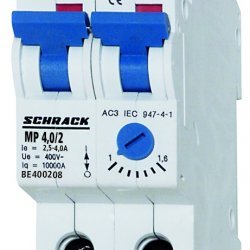 Моторна защита модулна за монтаж на DIN релса 2P, 2.5-4.0A