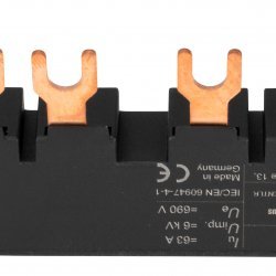 Гребен за 2 моторни защити BE5, 3 фази, 45mm, виличен, с UL сертификат