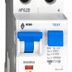 Дефектнотокова защита с прекъсвач 1Р+N, В крива, 16A, 30mA, 10kA, тип AС