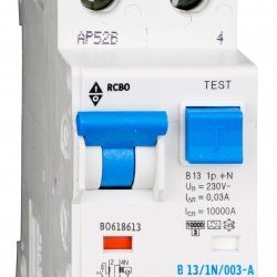 Дефектнотокова защита с прекъсвач 1Р+N, В крива, 13A, 30mA, 10kA, тип A