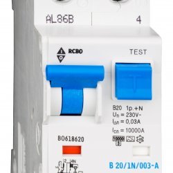 Дефектнотокова защита с прекъсвач 1Р+N, В крива, 20A, 30mA, 10kA, тип A