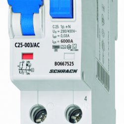 Дефектнотокова защита с прекъсвач 1Р+N, В крива, 32A, 30mA, 6kA, тип AС