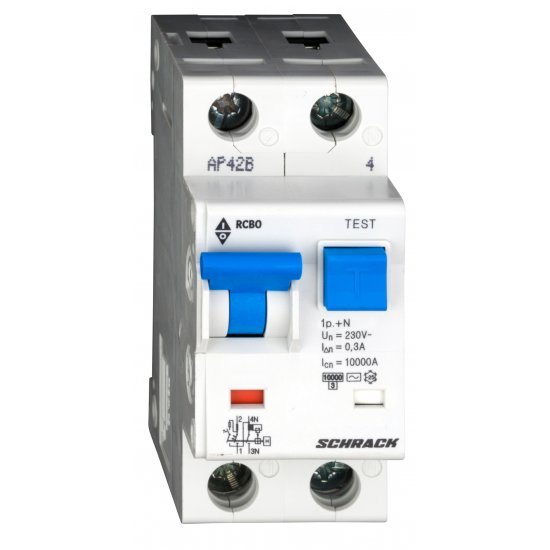 Дефектнотокова защита с прекъсвач 1Р+N, С крива, 10A, 300mA, 10kA, тип AС