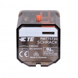 Реле мощно RM, 3CO, 230V AC, 16A, Faston 250, скоби за стена