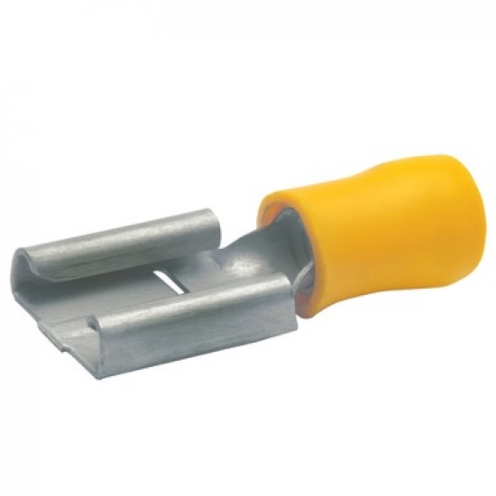 Авто - конектор женски 9.5x1.2 за 4,0 - 6,0 mm² - жълт