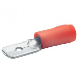 Авто - конектор мъжки 6.3х0,8 за 0,5 - 1,0 mm² - червен