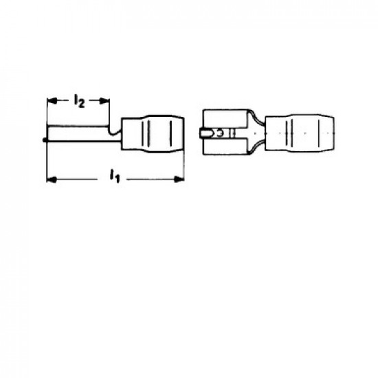 Авто - конектор женски 2,8x0,5 за 1,5 - 2,5 mm² - син