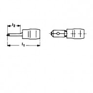 Авто - конектор мъжки 2,8х0,5 за 0,5 - 1,0 mm² - червен