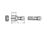 Авто - конектор женски изцяло изол 2,8х0,5 за 0,5 - 1,0 mm² - червен