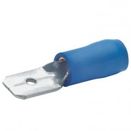 Авто - конектор мъжки 6.3х0.8 за 1,5 - 2,5 mm² - син