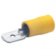 Авто - конектор мъжки 6,3х0.8 за 4.0 - 6.0 mm² - жълт