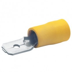Авто - конектор мъжки 6,3х0.8 за 4.0 - 6.0 mm² - жълт