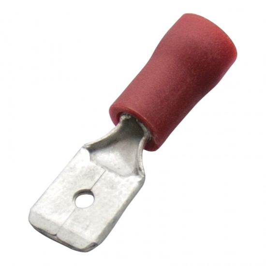 Авто - конектор мъжки 6,3x0,8 за 0,5 - 1,0 mm² - червен