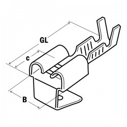 Авто - конектор м/ж неизол.6,3x0,8 за 0,5 - 1,0 mm²