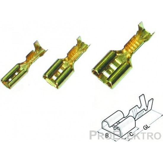 Авто - конектор женски неизол.6,3x0,8 за 1 - 2,5 mm²