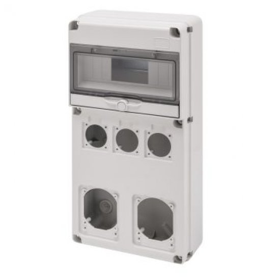 Taблo индустриално 10 мoдула, 3 шyкo и 2 щeпceлни отвора, 16/32A, IP65