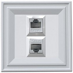 Розетка 2хRJ45 cat.6 2M бял