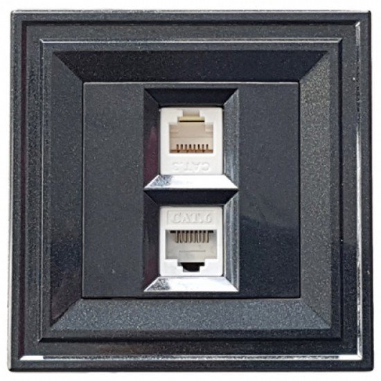 Розетка 2хRJ45 cat.6 2M черен